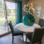 a dining room table with chairs